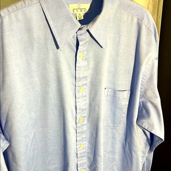 ENRO Men's Blue Shirt SZ 18 34-35 BIG long Sleeve - Picture 9 of 9